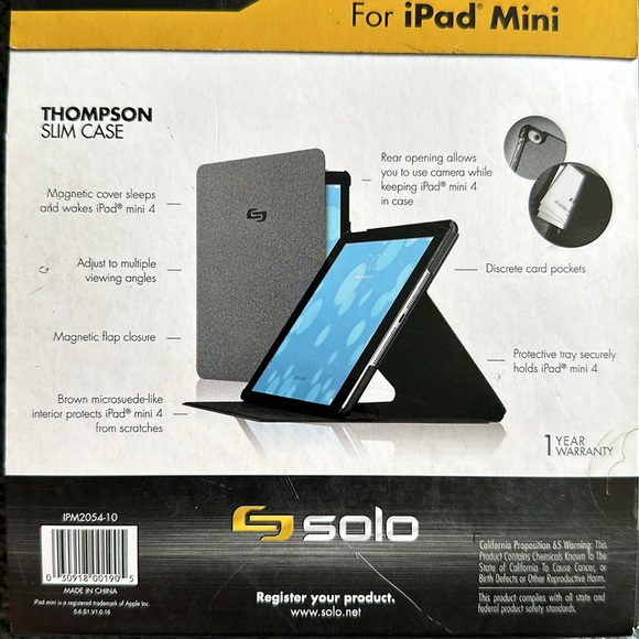 Solo Thompson slim case for iPad mini gen 4 cover new in box - Picture 3 of 3